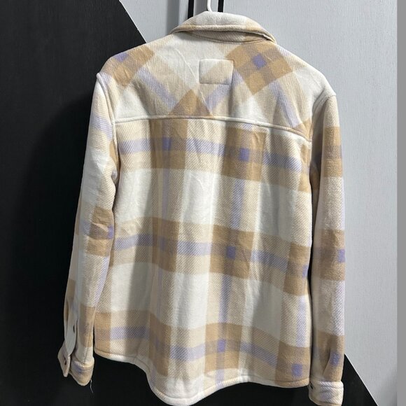 ⭐️NWT⭐️ Sage Collective Fleece Plaid Sherpa-Lined Shacket Women's Size M - Picture 6 of 10